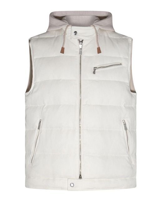 Mens white store down vest