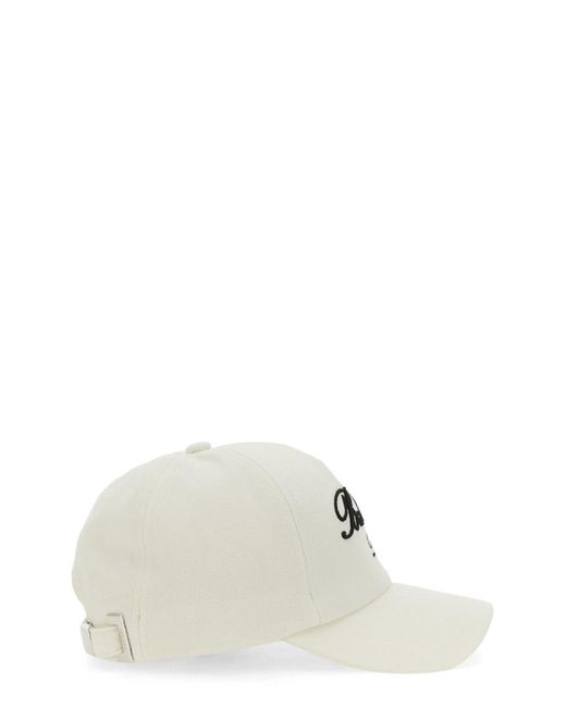 Balmain White Baseball Hat With Logo