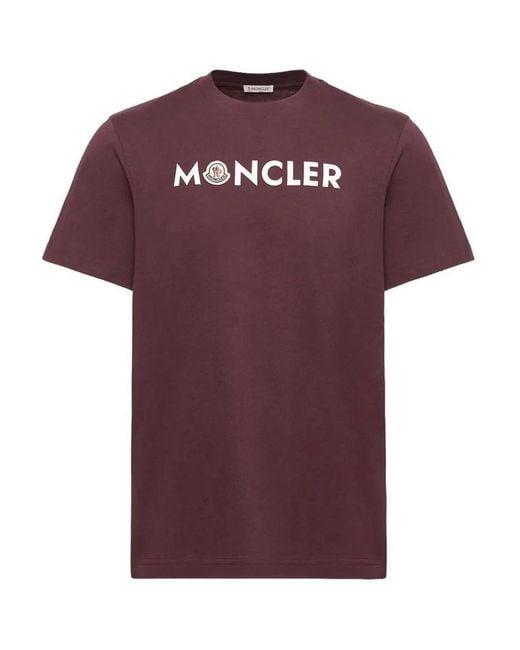 Moncler Purple Ss T-Shirt Burgundy for men