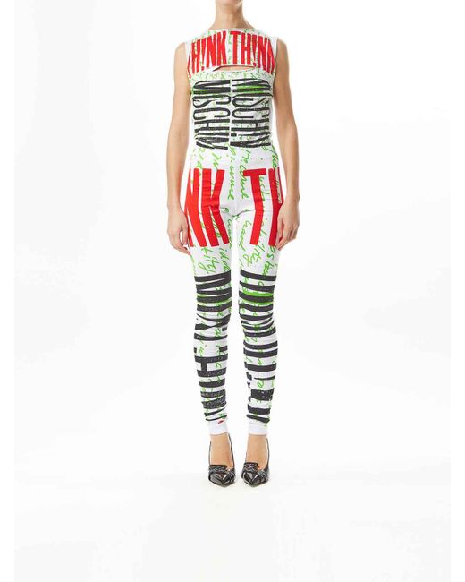 Moschino White Th!Nk Leggings