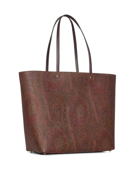 Etro Brown Essential Maxi Paisley Tote