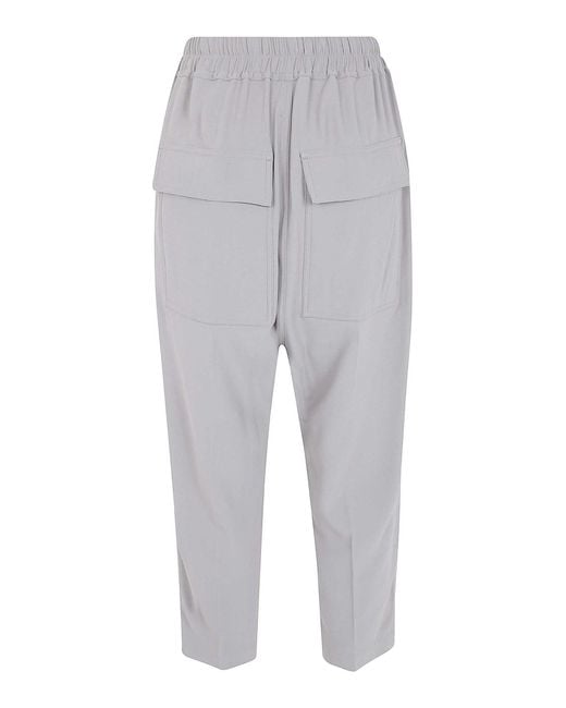 Rick Owens Gray Drawstring Astaires Cropped Trousers