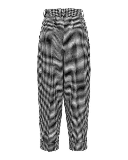 Alexandre Vauthier Gray Metal Houndstooth Trousers