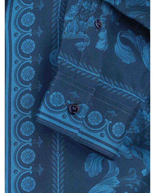 Versace Blue Silk Shirt for men