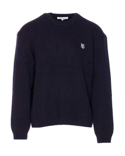 Maison Kitsuné Blue Fox Head Milano Sweater for men