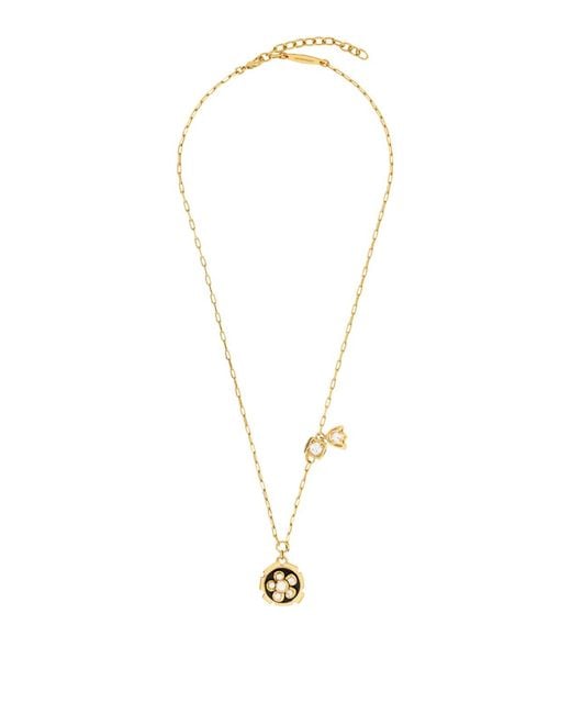 Ferragamo White Fiore Charm Necklace
