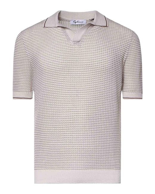 Giuliano Galiano White Cotton Polo for men