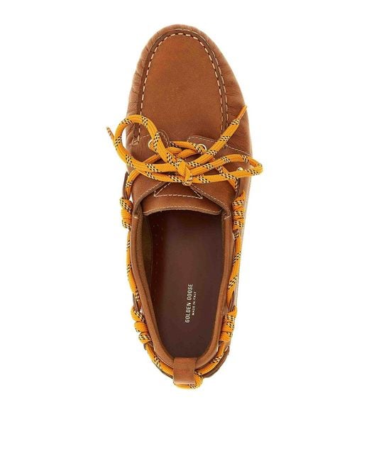 Golden Goose Deluxe Brand Brown Leather Boat Shoe for men