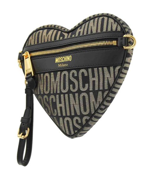 Moschino Gray Lurex Logo Cuore