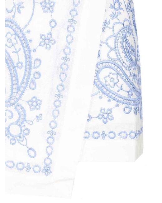 Self-Portrait White Linen Shorts
