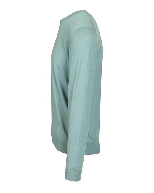 Fedeli Green Long-Sleeved Sweater for men