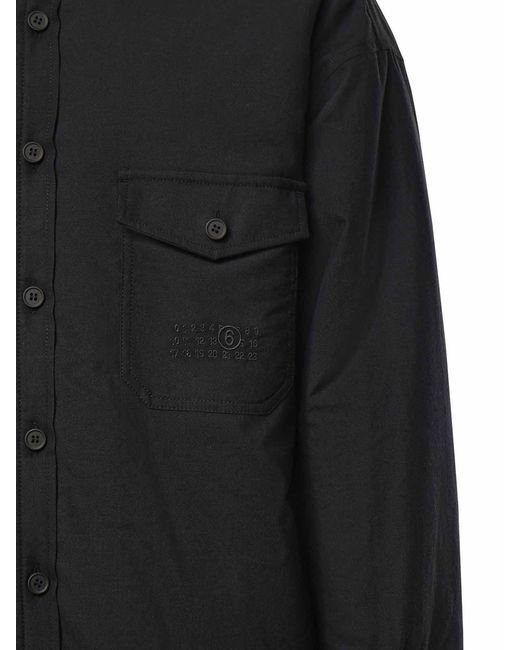 MM6 by Maison Margiela Black Wool Blend Shirt for men