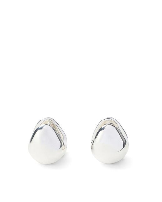Phoebe Philo White Pebble Studded Earrings