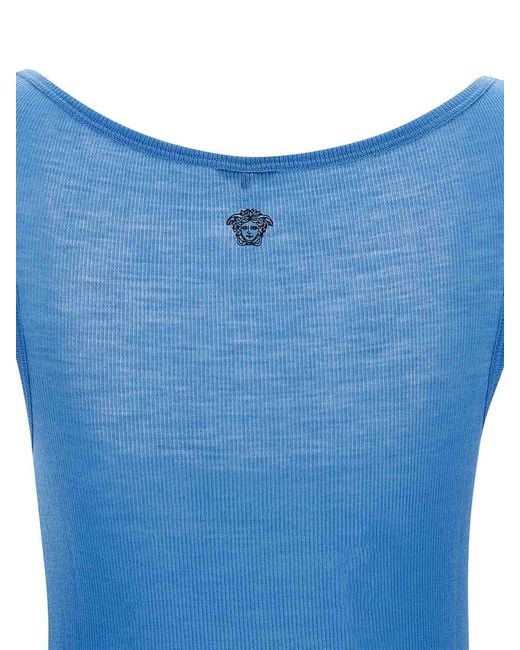 Versace Blue Medusa Tank Top