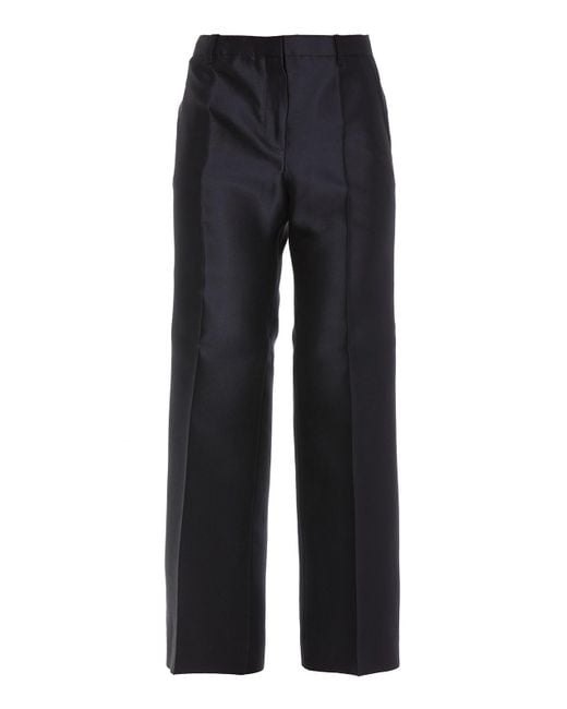 Givenchy Taffeta Flared Trousers in Blue | Lyst