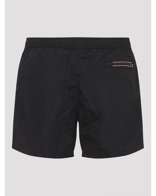 Moncler Black Polyamide Swim Shorts for men