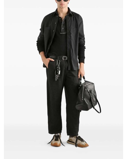 Dolce & Gabbana Black Long Sleeve Shirt Chest Pockets Buttons for men