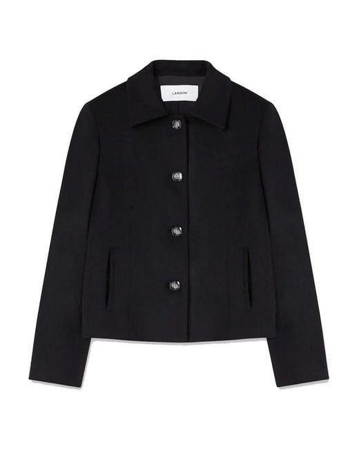 Lardini Black Single-Breasted Wool Jacket