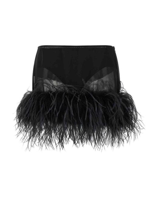 The Attico Black Feather Skirt