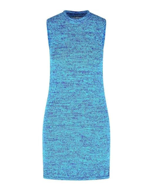 J.W. Anderson Blue Space Dye Cotton Blend Dress