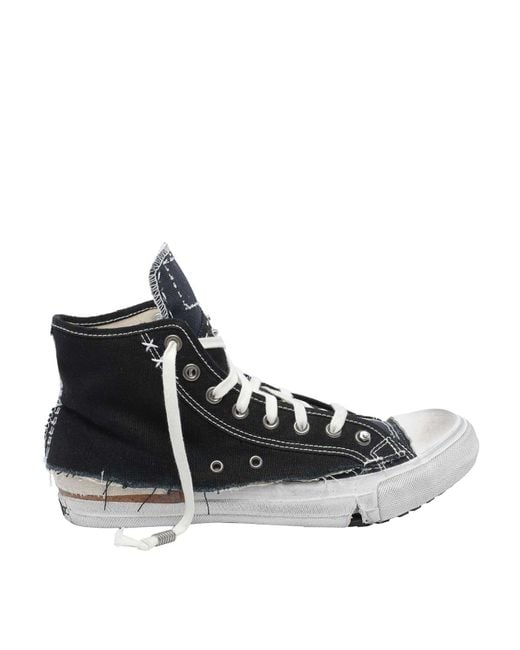 Maison Margiela Black High Top Sneakers With Destructured Detail for men