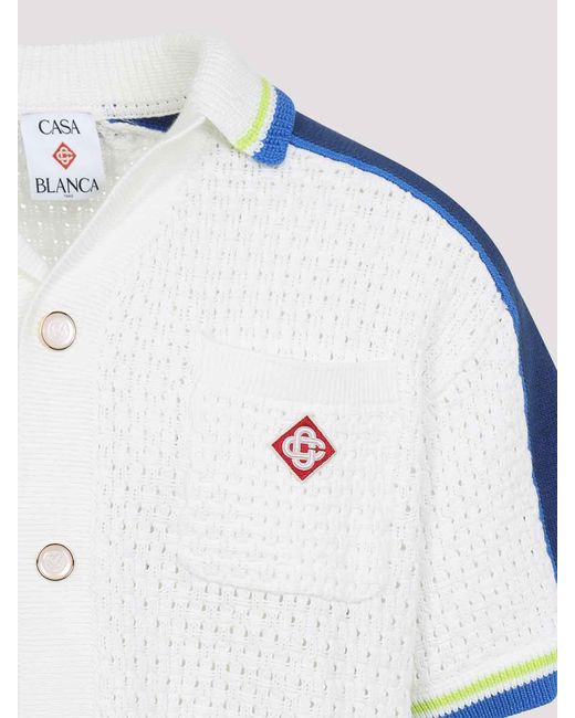 Casablanca Blue Crochet Shirt for men