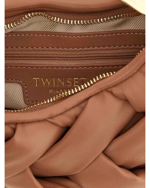 Twinset Brown Weaved Handbag