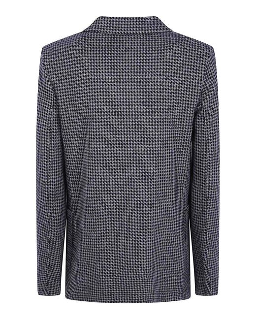 Harris Wharf London Black Stand Up Collar Blazer Patterned Moleskin