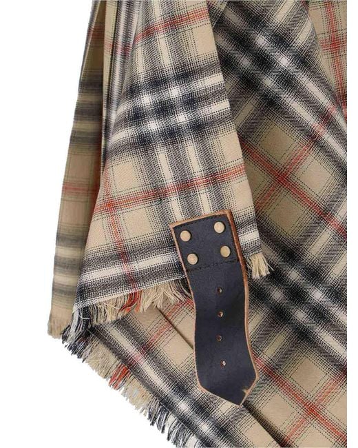Burberry Natural Mini Kilt Skirt