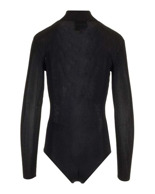 Self-Portrait Blue Knitted Bodysuit