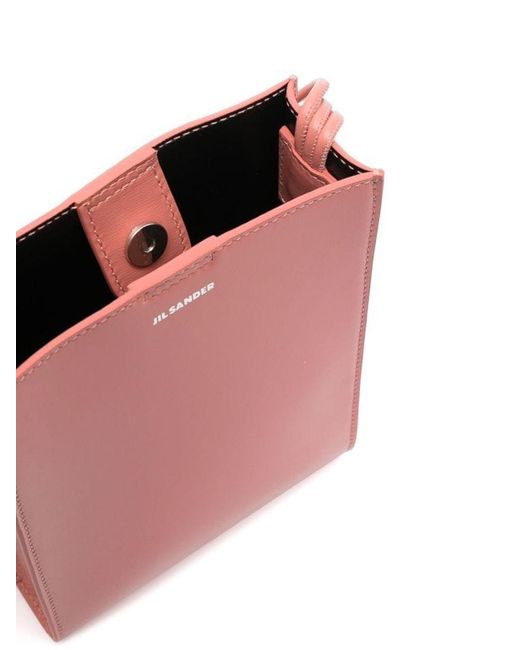 Jil Sander Pink Leather Bag With Logo And Knot Details