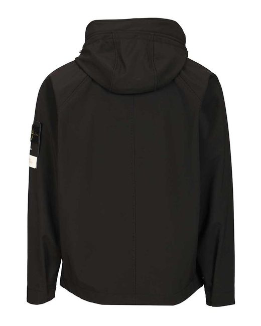 Stone Island Men's Black Soft Shell Parka-R_Edye