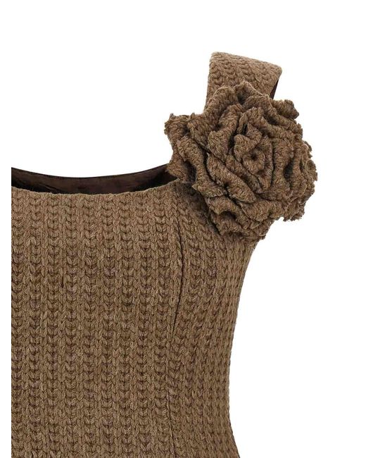 GIUSEPPE DI MORABITO Brown Wool Dress
