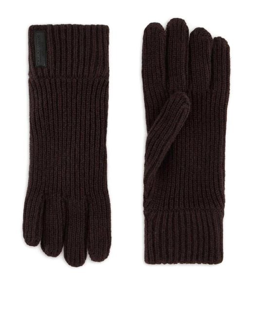 Giorgio Armani Brown Pure Cashmere Knitted Gloves for men