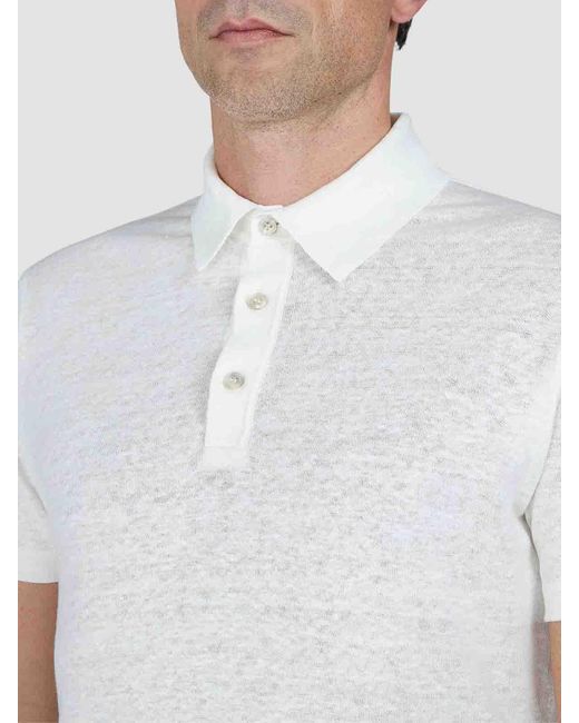 Paul & Shark White Linen Jersey Pole for men