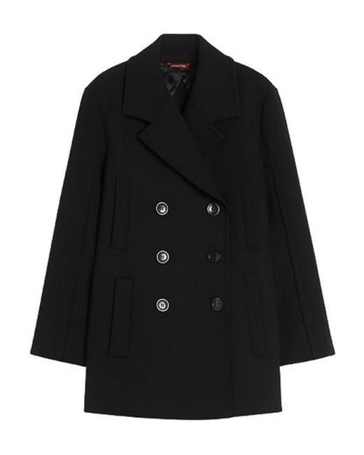Max Mara Black Janzir Double-Breasted Cady Jacket By