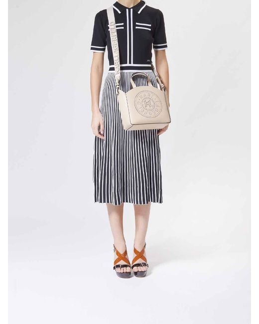 Karl Lagerfeld Natural K/Circle Small Tote Perforated