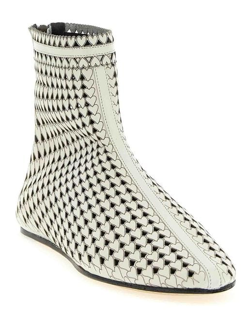 Isabel Marant White Ferix Ankle Boots