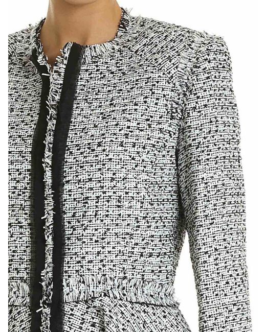 Karl Lagerfeld Gray Bouclé Motif Jacket