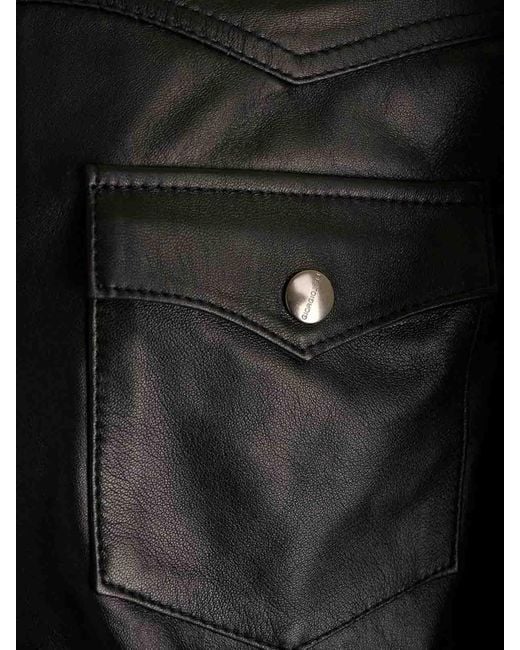 Giorgio Brato Black Leather Shirt for men