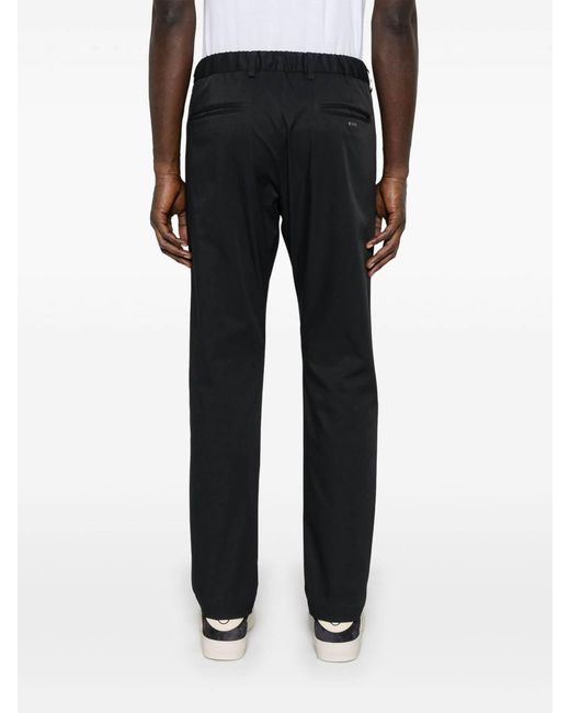 Herno Black Washed Mechanical Stretch Twill Trousers for men