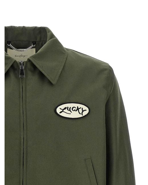 Second/Layer Green Lucky Station' Jacket for men