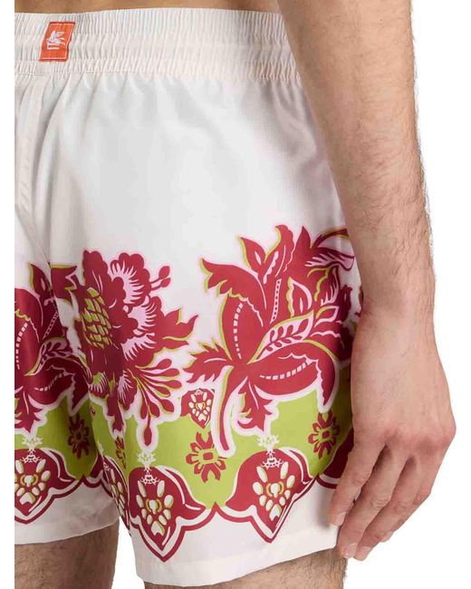 Etro White Swimwear With Placed Floral Print for men