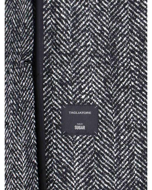 Tagliatore Gray Double-Breasted Coat