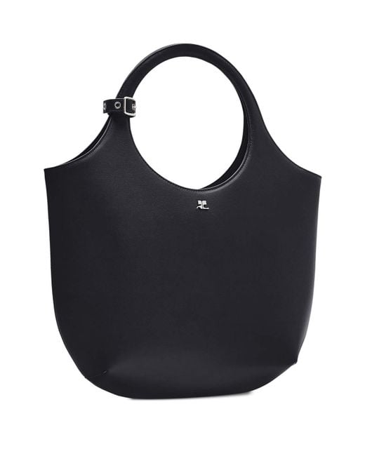Courreges Blue Medium Holy Leather Tote Bag