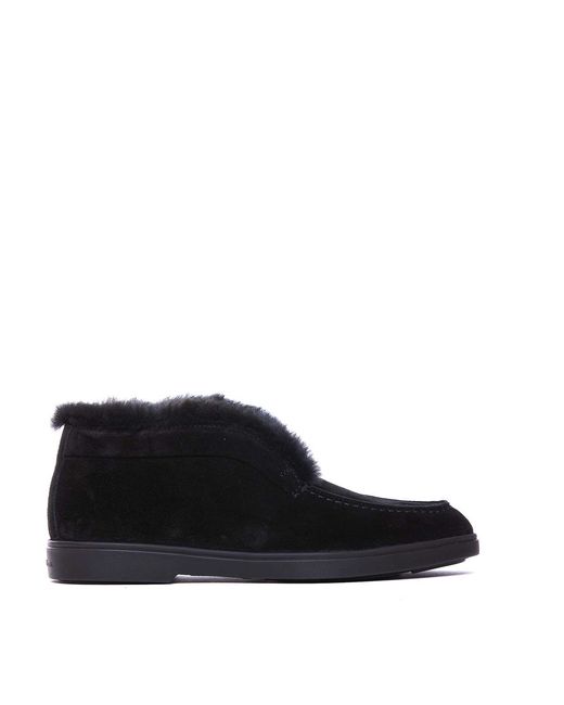 Santoni Black Ankle Booties