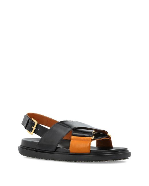 Marni Black Flat Sandals