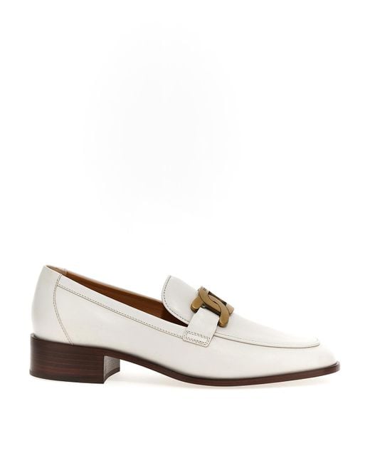Tod's Natural Chain Loafers