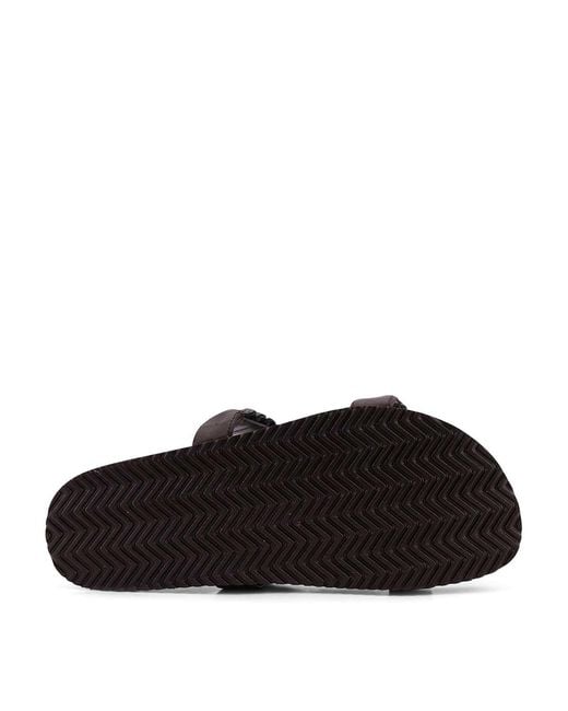 Brunello Cucinelli Brown Leather Sandals With Braided Monile Detail