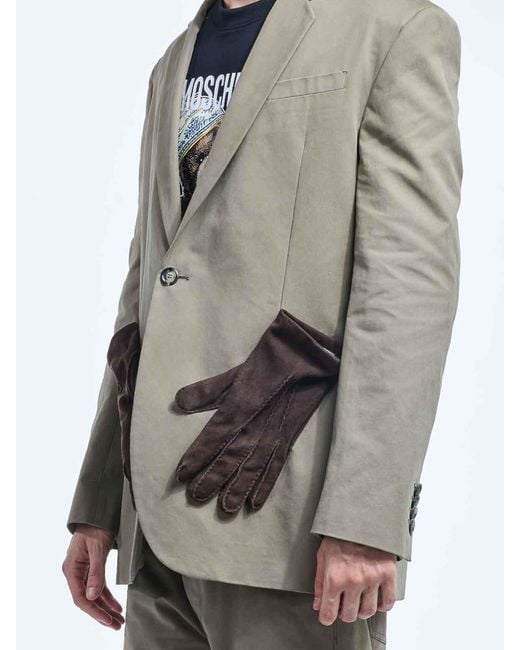 Moschino Gray Jacket Gloves for men